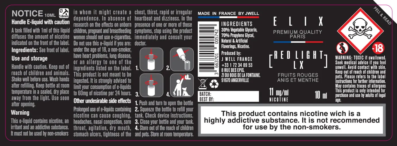 40X114 10ML RED LIGHT LX 10ml-UK - 11mg