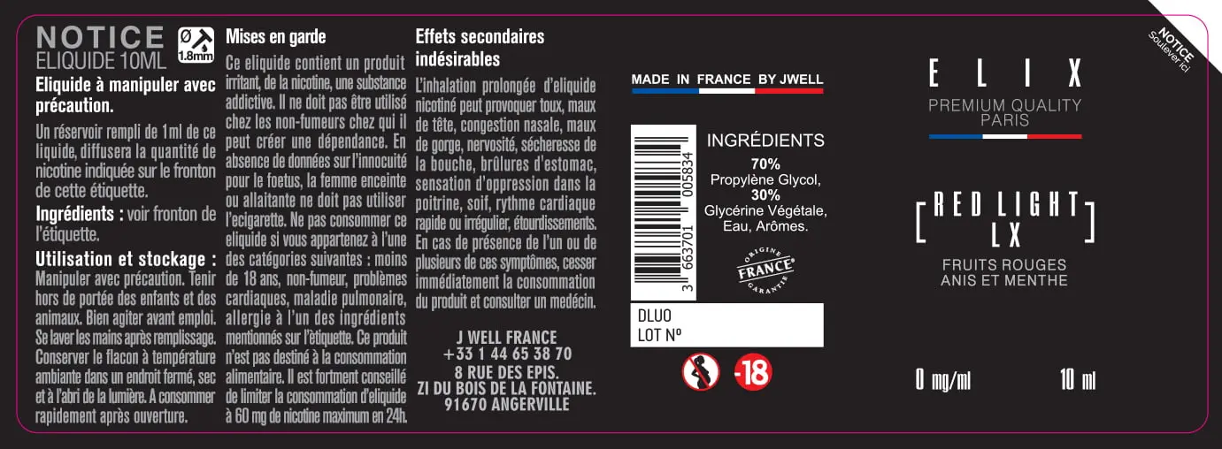 40X114 10ML REDLIGHT-LX-10ml-0mg