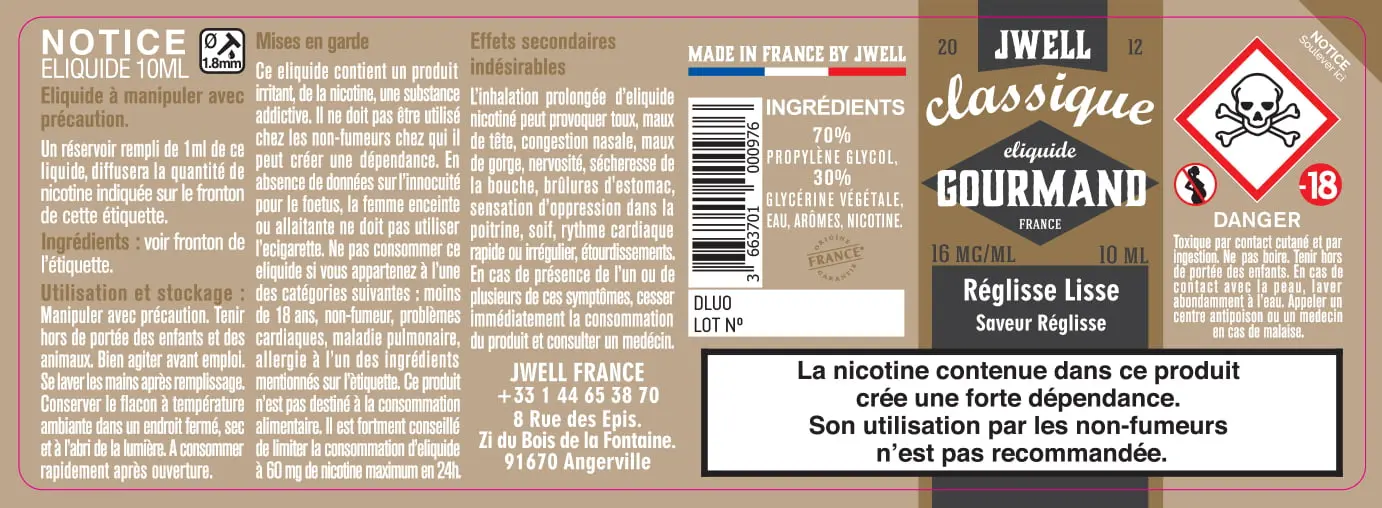 40X114 10ML REGLISSE-LISSE-0ml-16mg