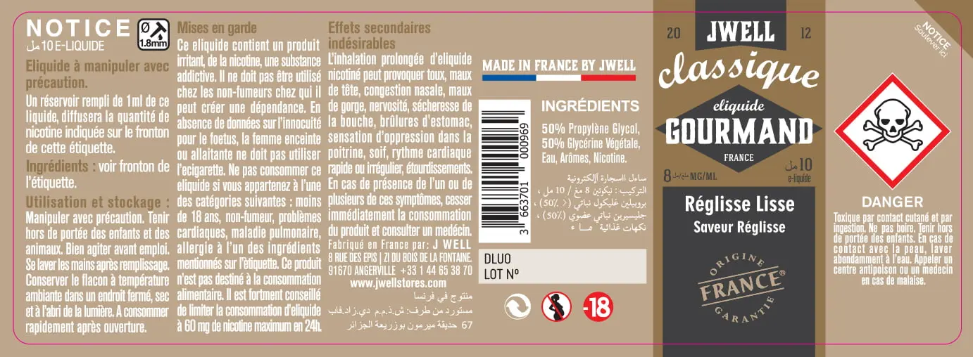 40X114 10ML REGLISSE LISSE 10ml ALGERIA-8mg