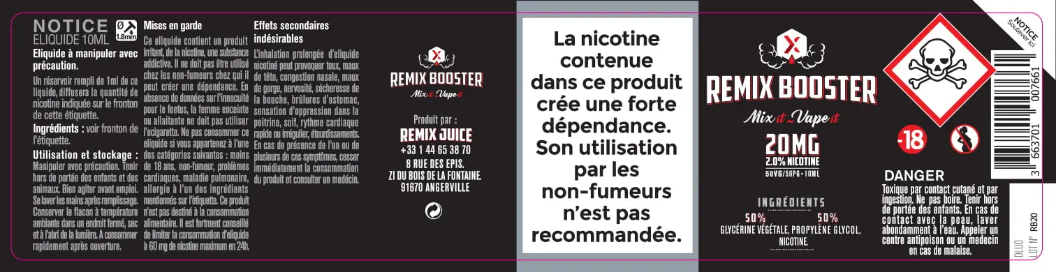 30X125 10ML REMIX BOOSTER 10ML france