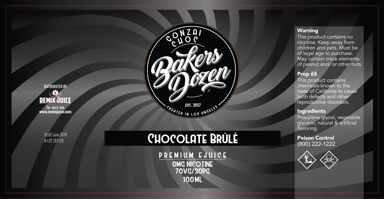 64X127 100ML REMIX JUICES 100ml_BAKERS DOZEN CHOCOLATE B