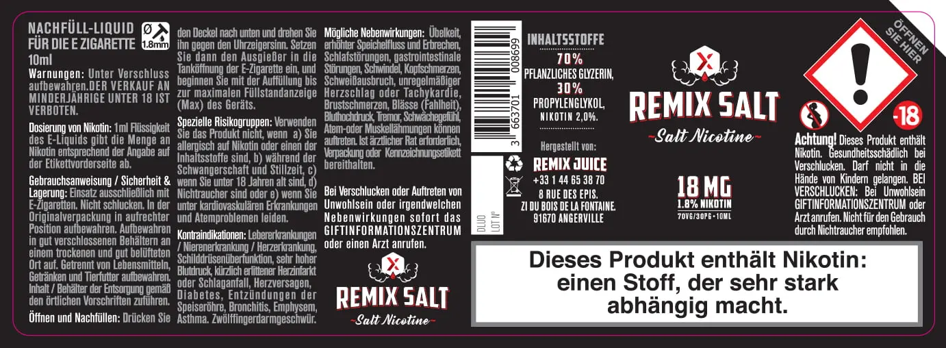 40X114 10ML REMIXSALTNICOTINE-10ml_DE