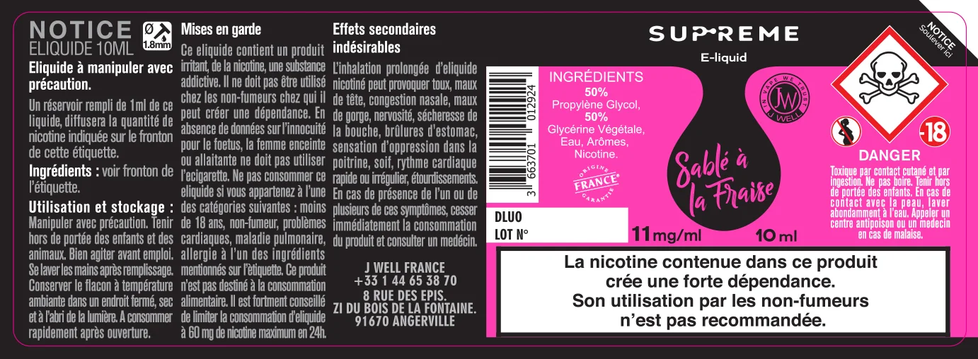40X114 10ML SABLE-A-LA-FRAISE_SUPREME_10ml_11mg