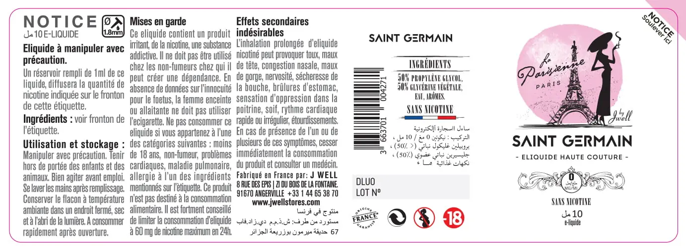 40X114 10ML SAINT GERMAIN 10ml ALGERIA-0mg