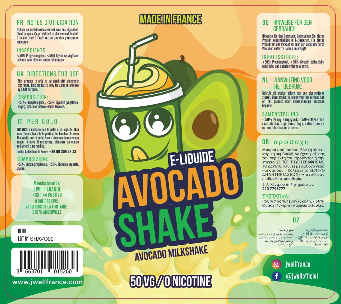 80X90 50ML SHAKE - AVOCADO SHAKE 50ml-VB