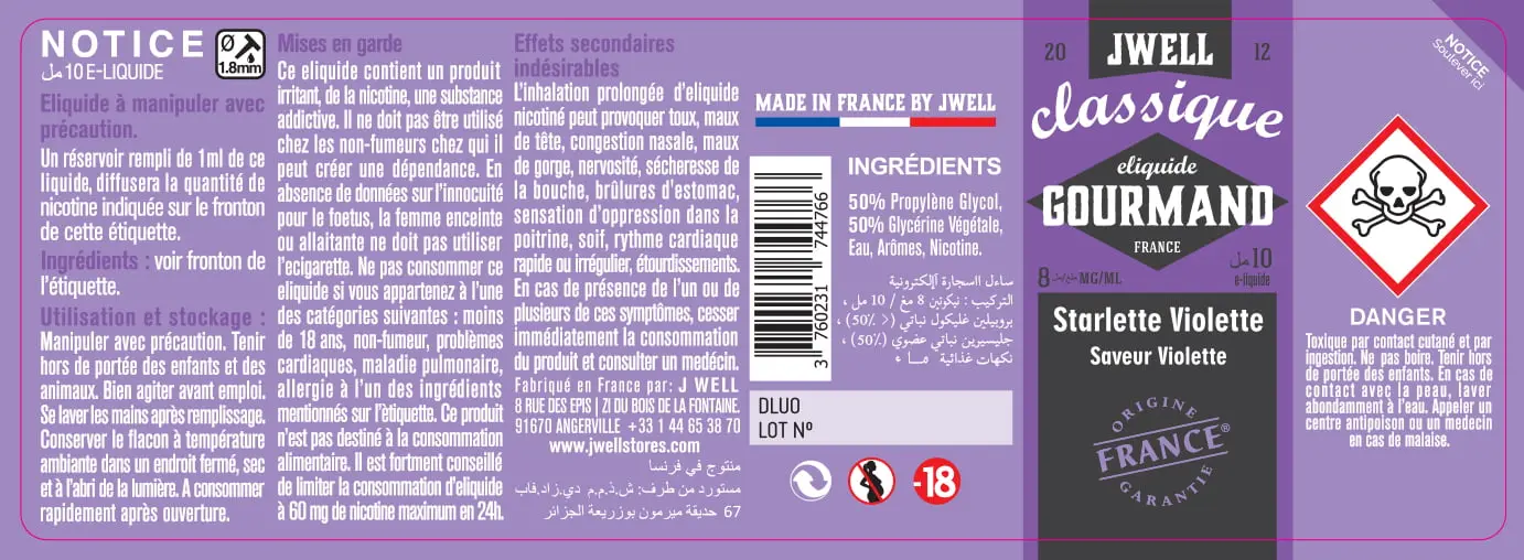 40X114 10ML STARLETTE VIOLETTE 10ml ALGERIA-8mg