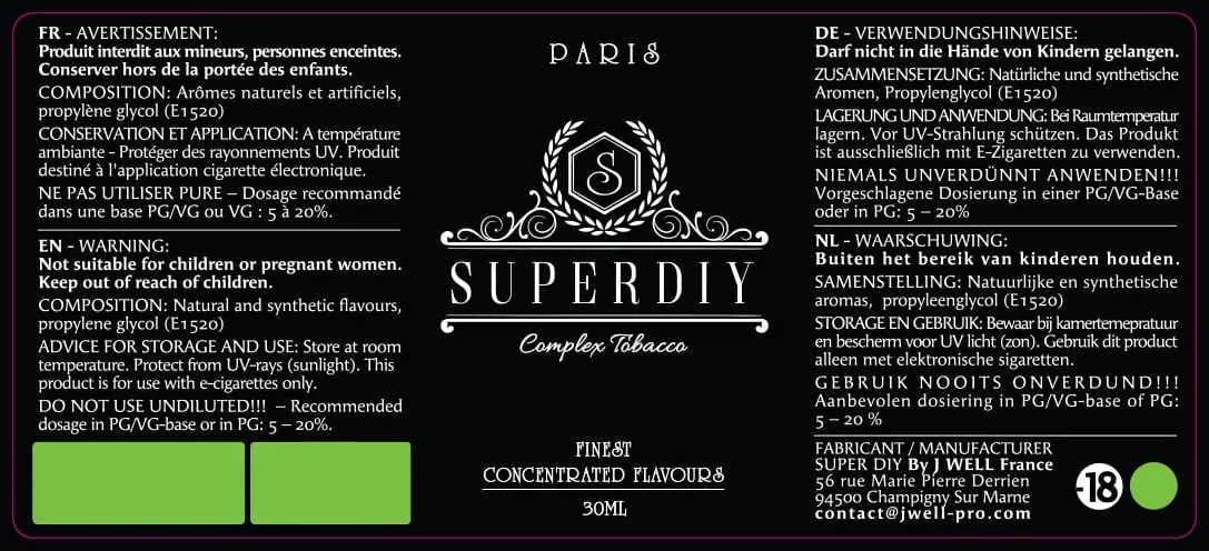40X90 30ML SUPERDIY-COMPLEX-TOBACCO_PPAG PELCOB