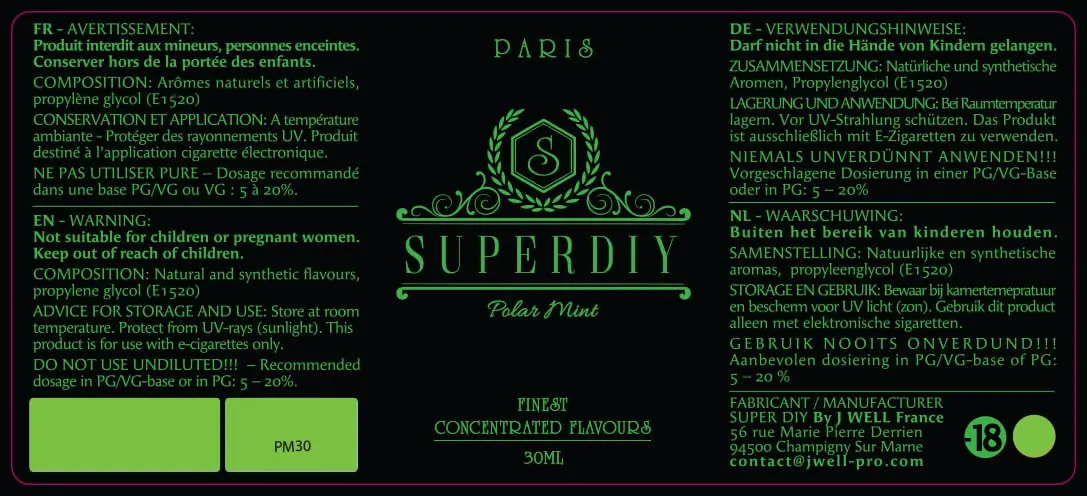 40X90 30ML SUPERDIY-POLAR-MINT_PPAG PELCOB