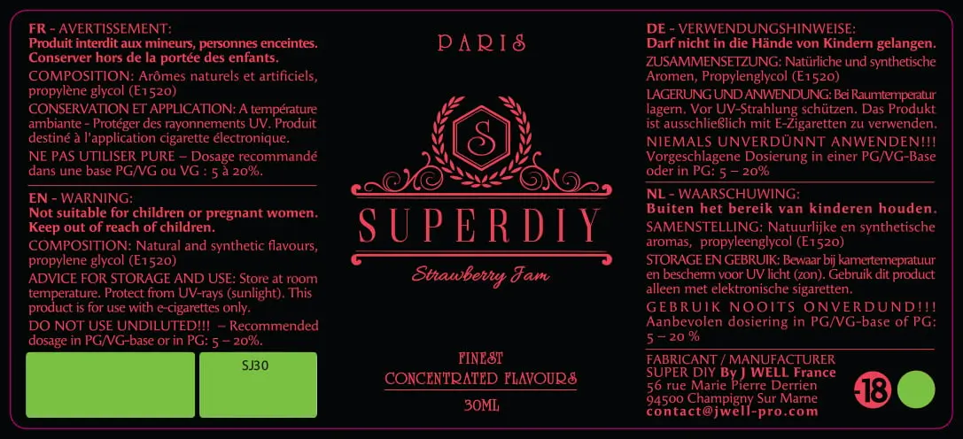 40X90 30ML SUPERDIY-STRAWBERRY-JAM_PPAG PELCOB