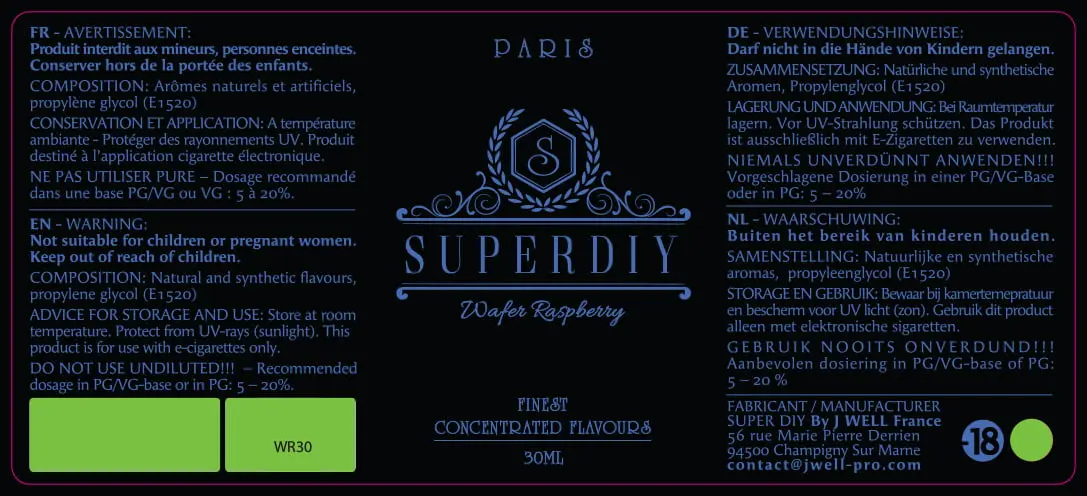 40X90 30ML SUPERDIY-WAFER-RASPBERRY_PPAG PELCOB