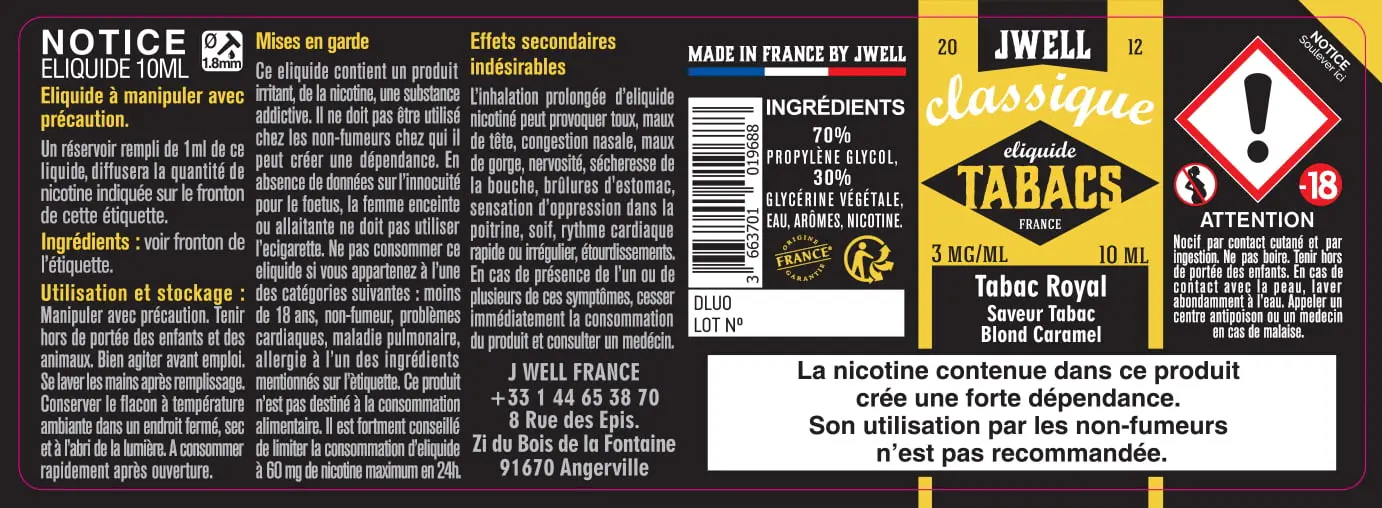 40X114 10ML TABAC-ROYAL-10ml-3mg