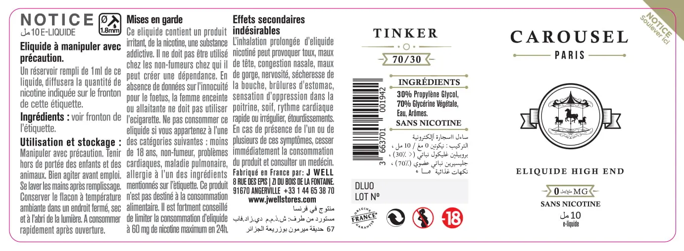 40X114 10ML TINKER 10ml ALGERIA-0mg