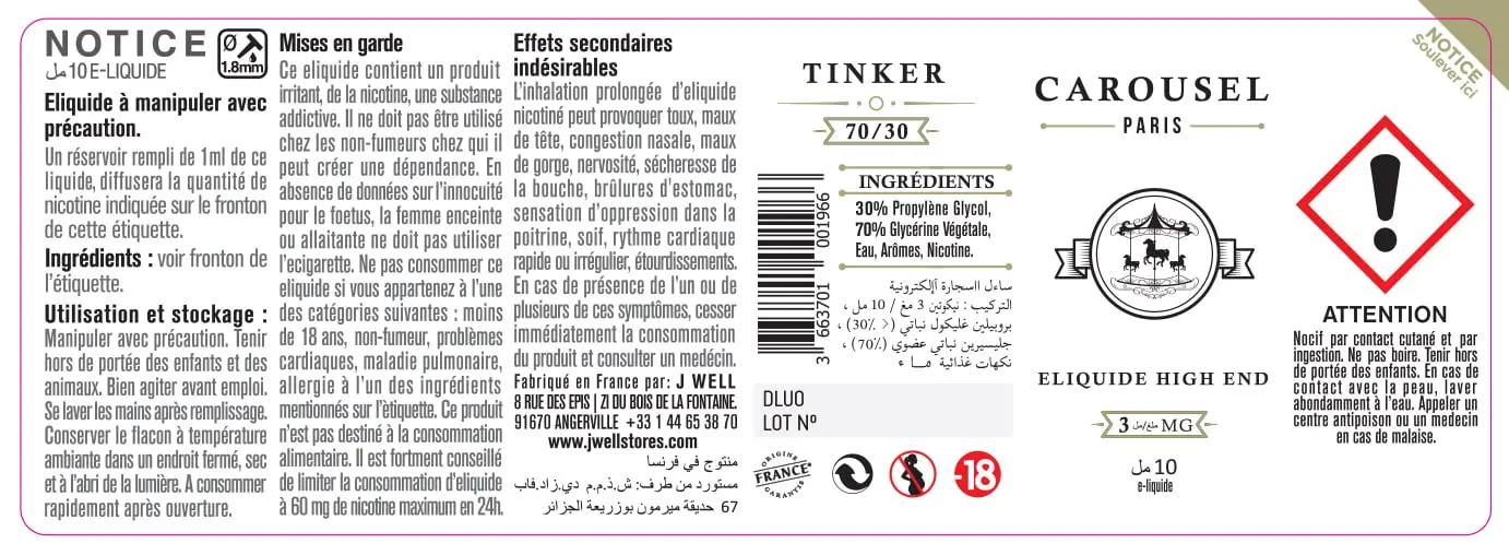 40X114 10ML TINKER 10ml ALGERIA-3mg
