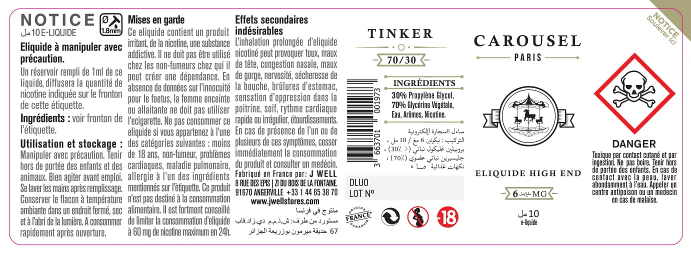 40X114 10ML TINKER 10ml ALGERIA-6mg
