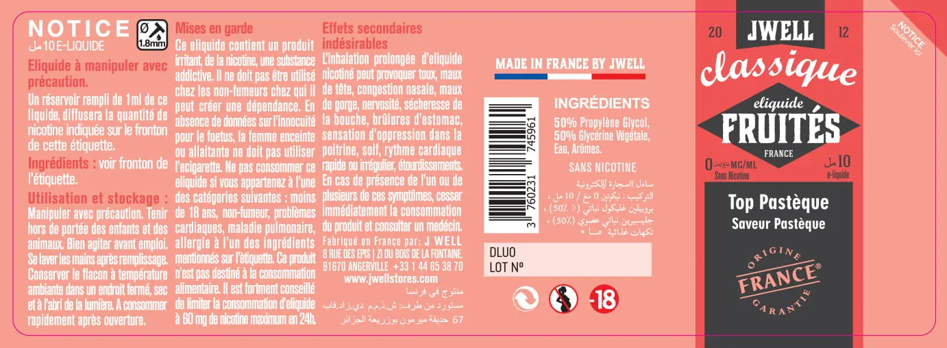 40X114 10ML TOP PASTEQUE ALGERIA-0mg