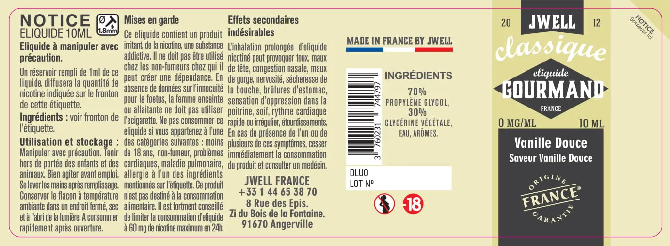 40X114 10ML VANILLEDOUCE-10ml-0mg