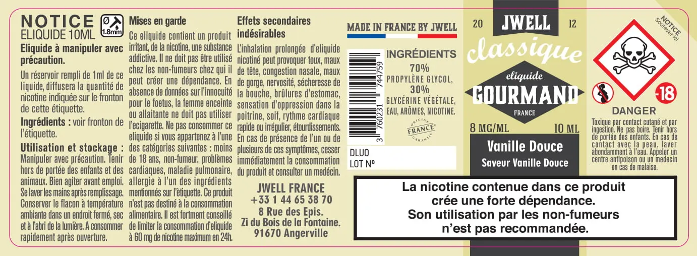 40X114 10ML VANILLEDOUCE-10ml-8mg