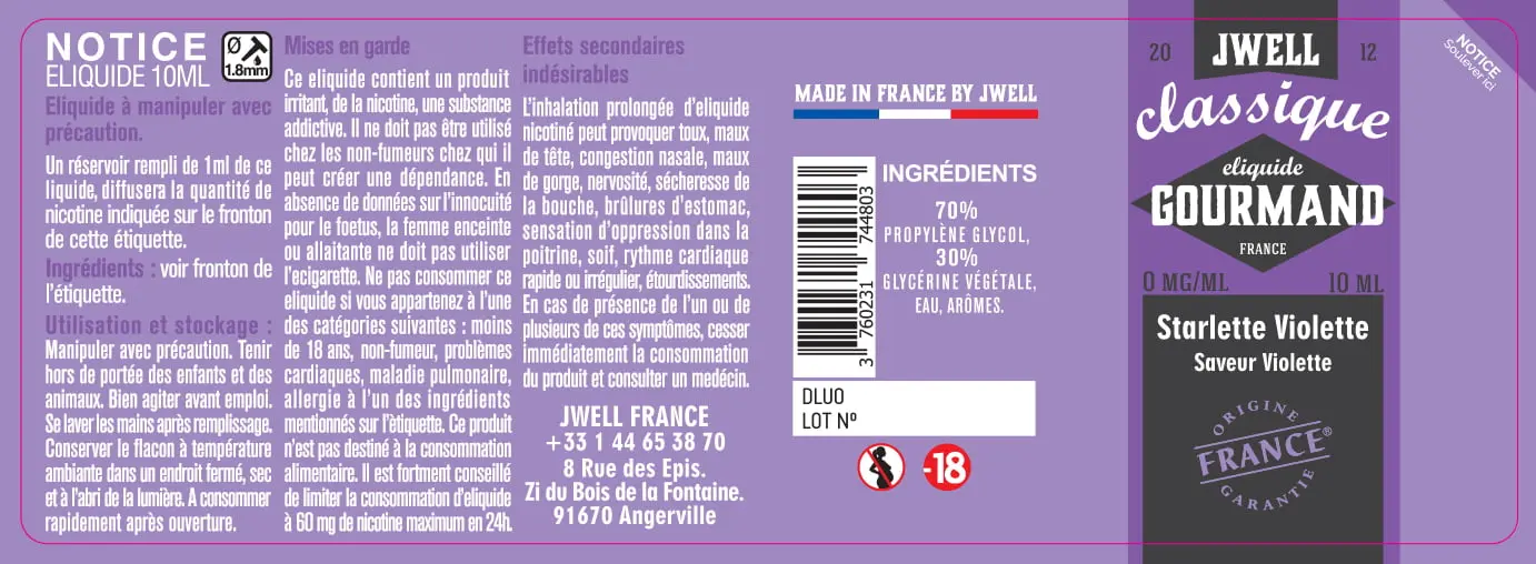 40X114 10ML VIOLETTE-10ml-0mg