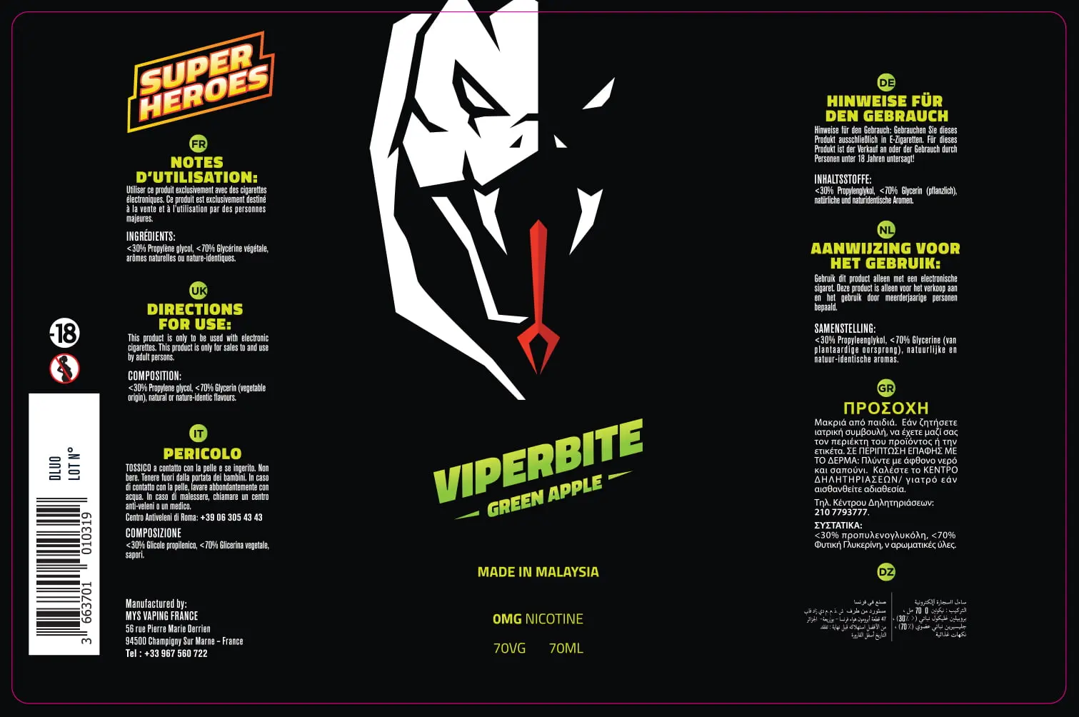 82X125 70ML VIPERBITE-SUPER HEROES_70ml