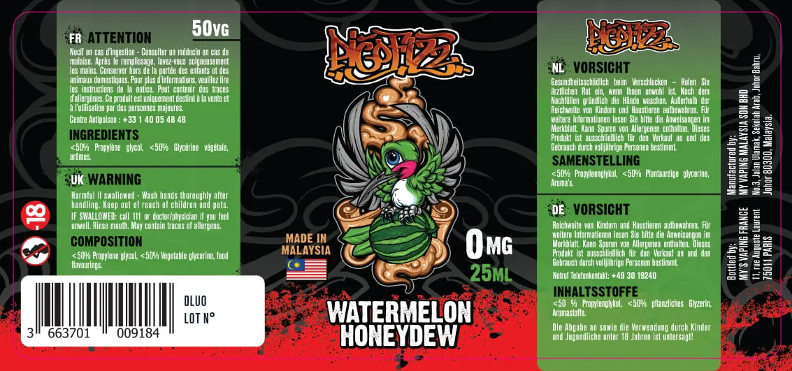42X93 25ML WATERMELON_PICOFIZZ_MY'S Vaping_25ml