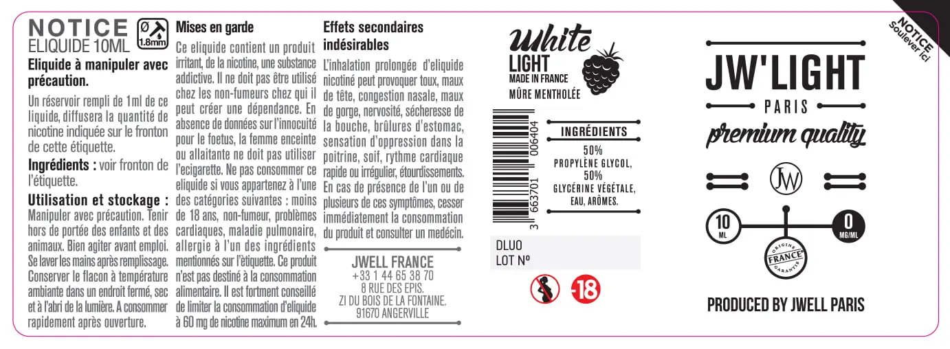 40X114 10ML WHITE-LIGHT-10ml-0mg