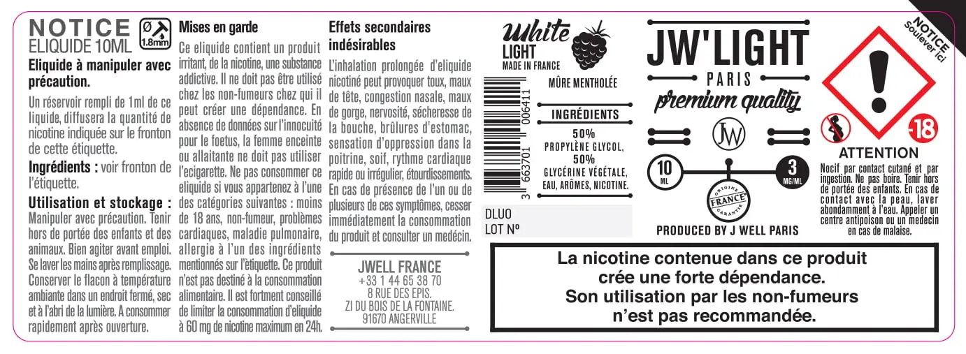 40X114 10ML WHITE-LIGHT-10ml-3mg