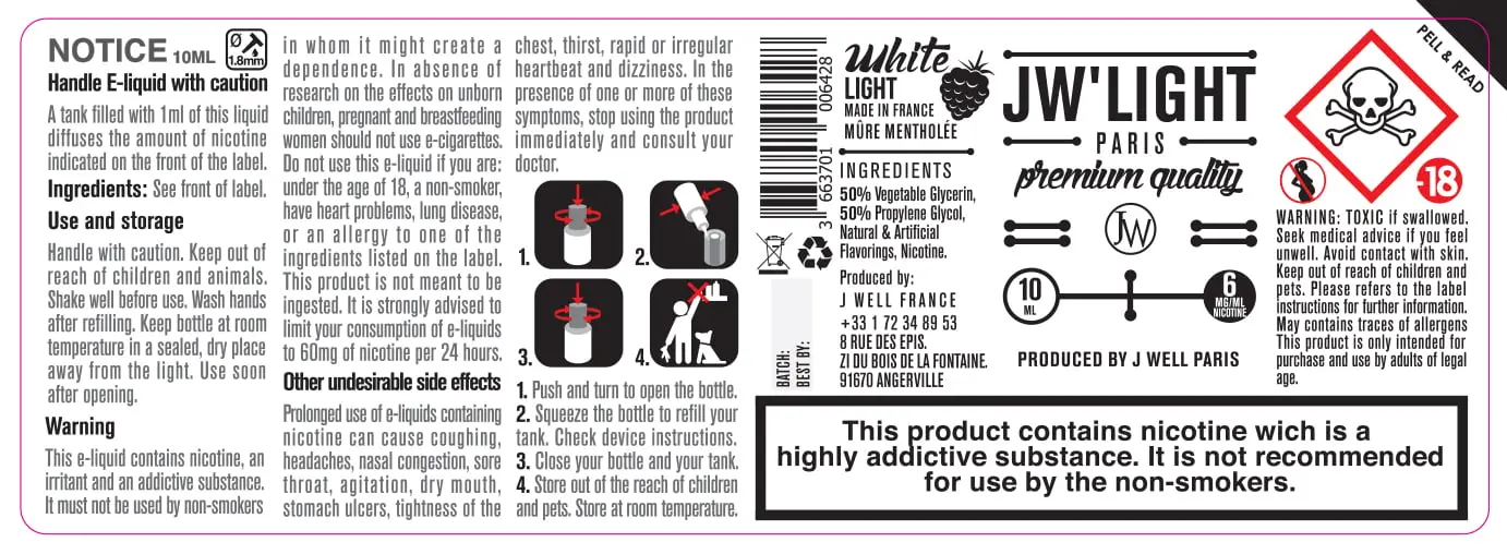 40X114 10ML WHITE LIGHT 10ml-UK - 6mg
