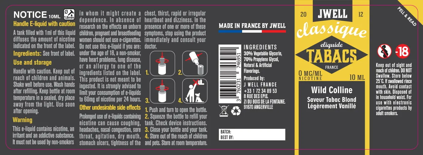 40X114 10ML WILD COLLINE 10ml-UK - 0mg