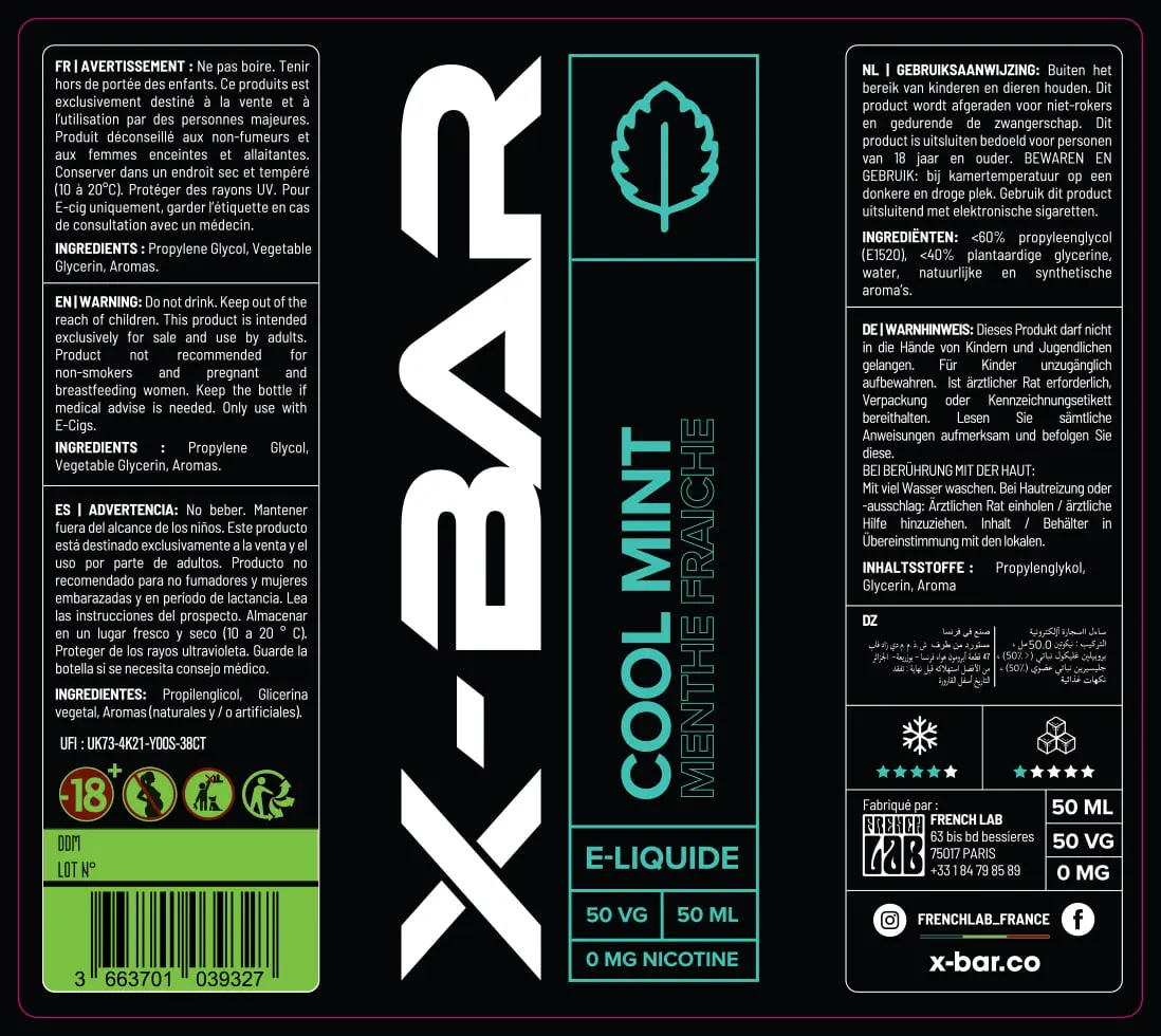 80X90 50ML X-BAR_50ML_COOL_MINT