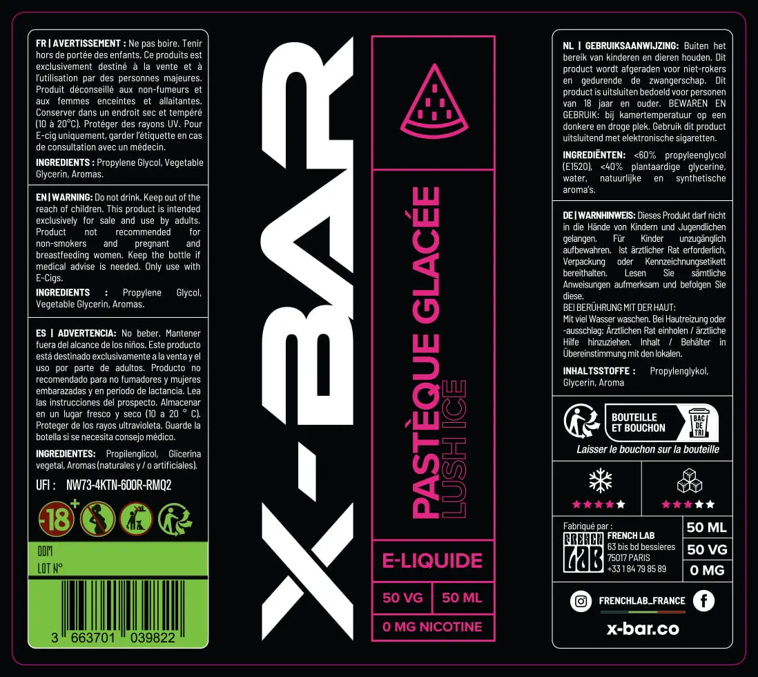 80X90 50ML X-BAR_50ML_LUSH-ICE