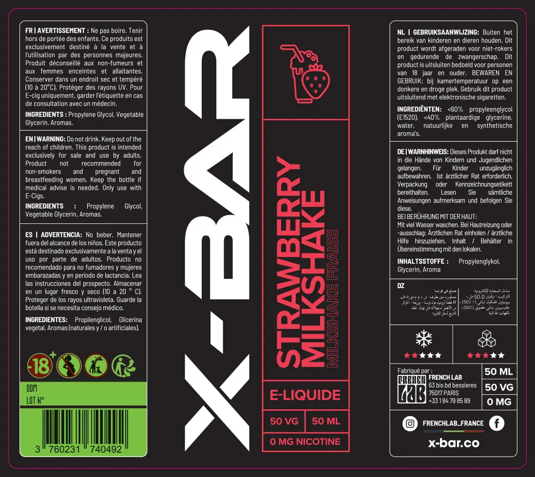 80X90 50ML X-BAR_50ML_STRAWBERRY PPAG PEL MAT