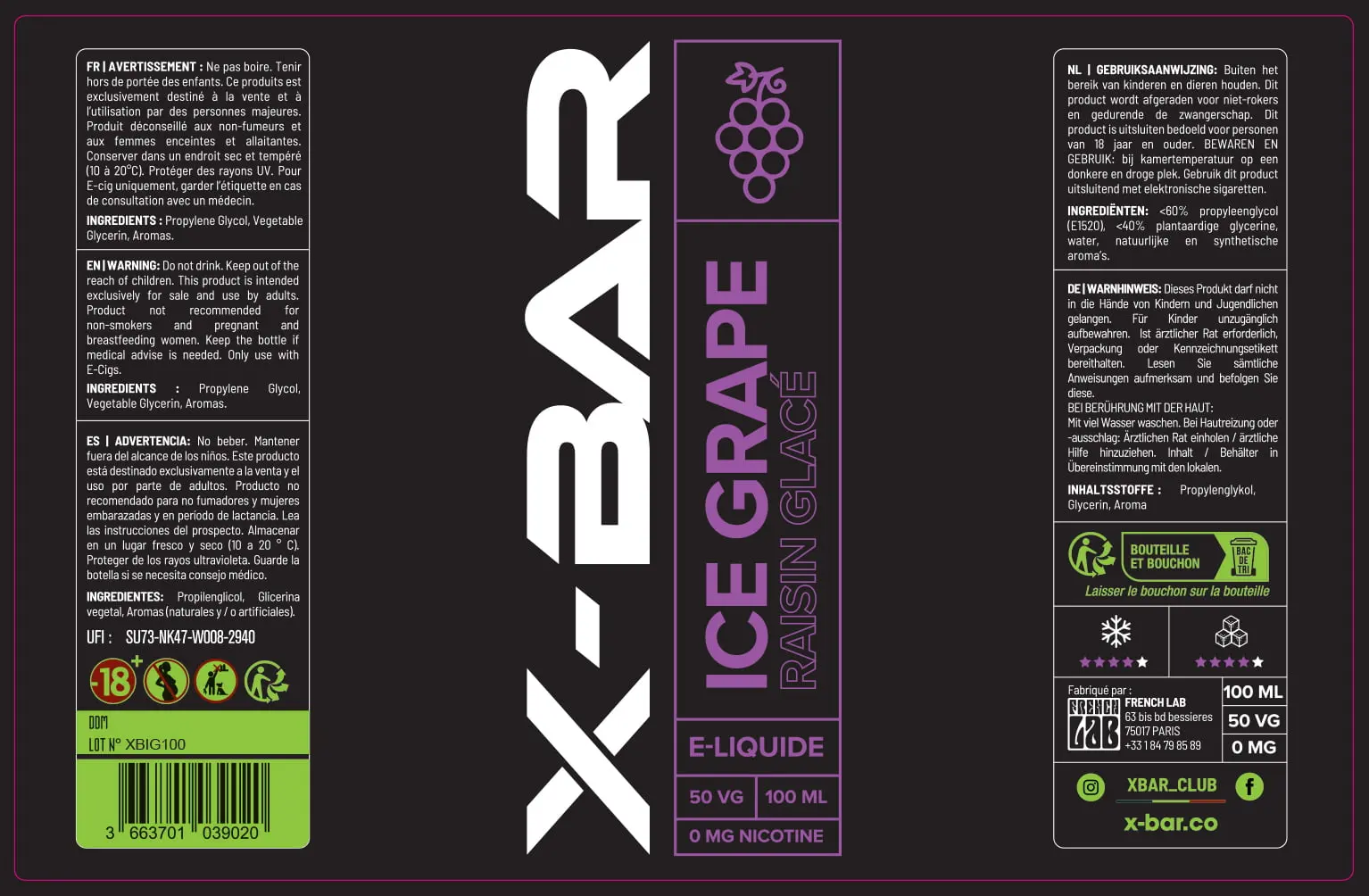 82X127 100ML X-BAR_LABEL_100ML_GRAPE