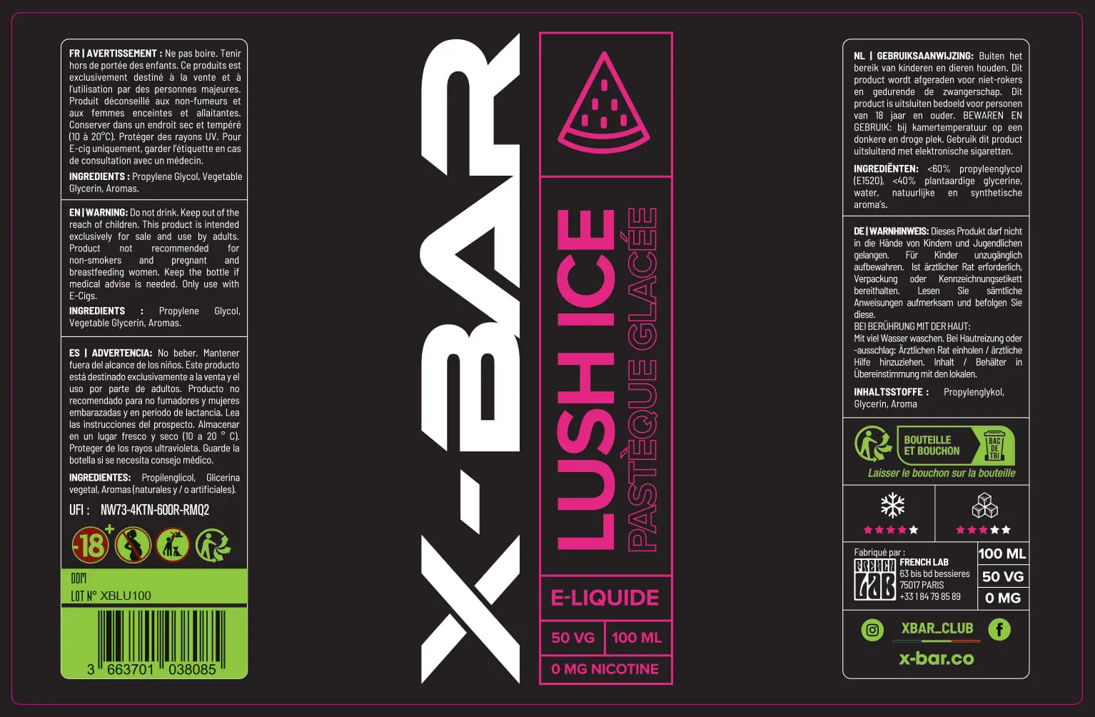 82X127 100ML X-BAR_LABEL_100ML_LUSH-ICE