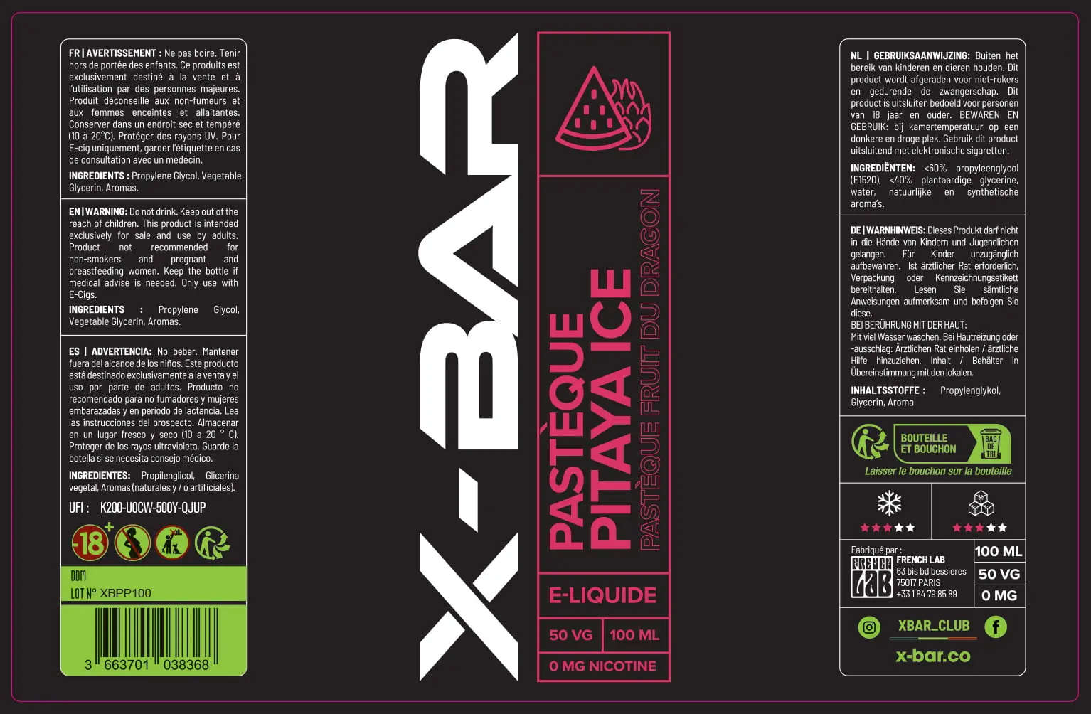 82X127 100ML X-BAR_LABEL_100ML_pasteque-pitaya