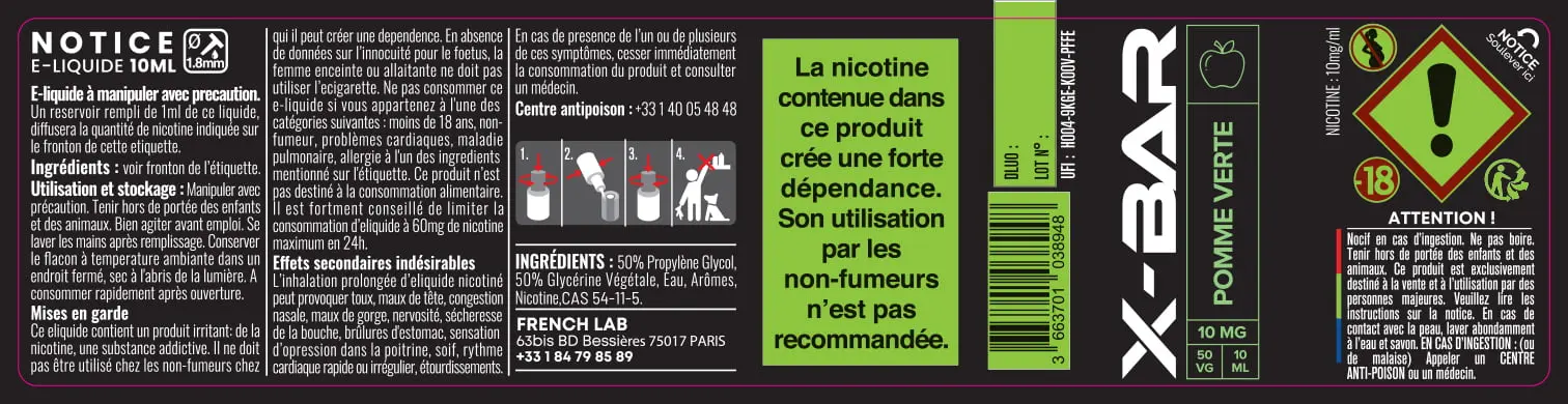 30X125 10ML XBAR-LABEL_APPLE_10ml_10mg