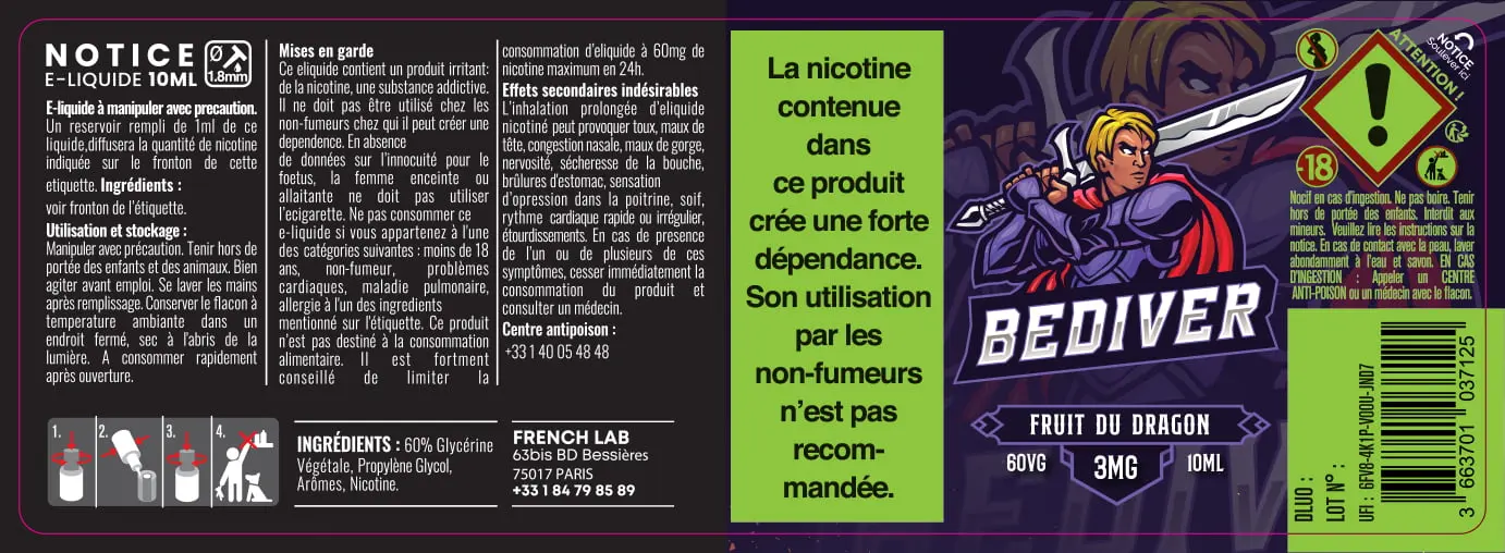 40X114 10ML XBAR_BEDIVER_10ml_3mg_LABEL