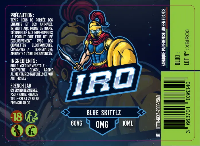 40X56 10ML XBAR_IRO_10ml_0mg_LABEL
