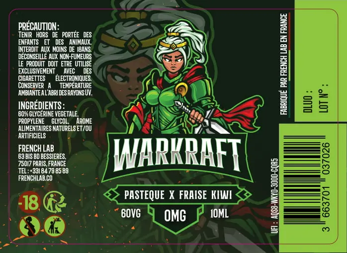 40X56 10ML XBAR_WARKRAFT_10ml_0mg_LABEL