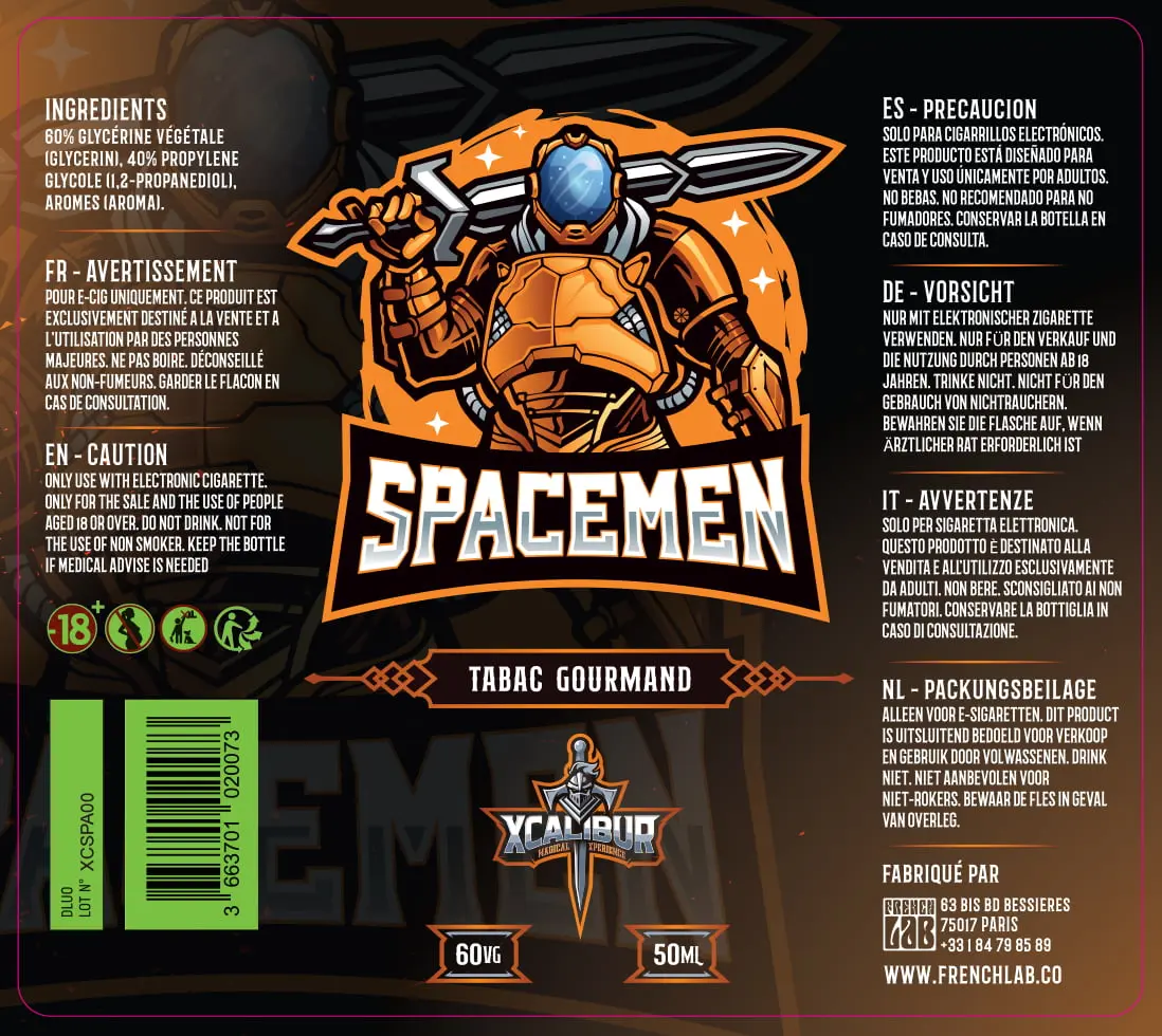 80X90 50ML XCALIBUR SPACEMEN-PPAG PELICOB