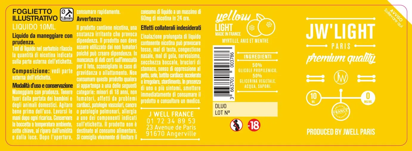 40X114 10ML YELLOW LIGHT 10ml-IT-0mg