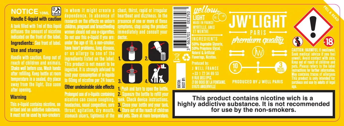 40X114 10ML YELLOW LIGHT 10ml-UK - 3mg