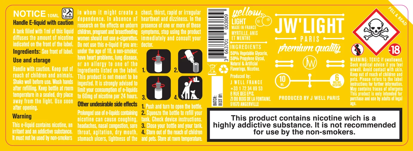 40X114 10ML YELLOW LIGHT 10ml-UK - 6mg