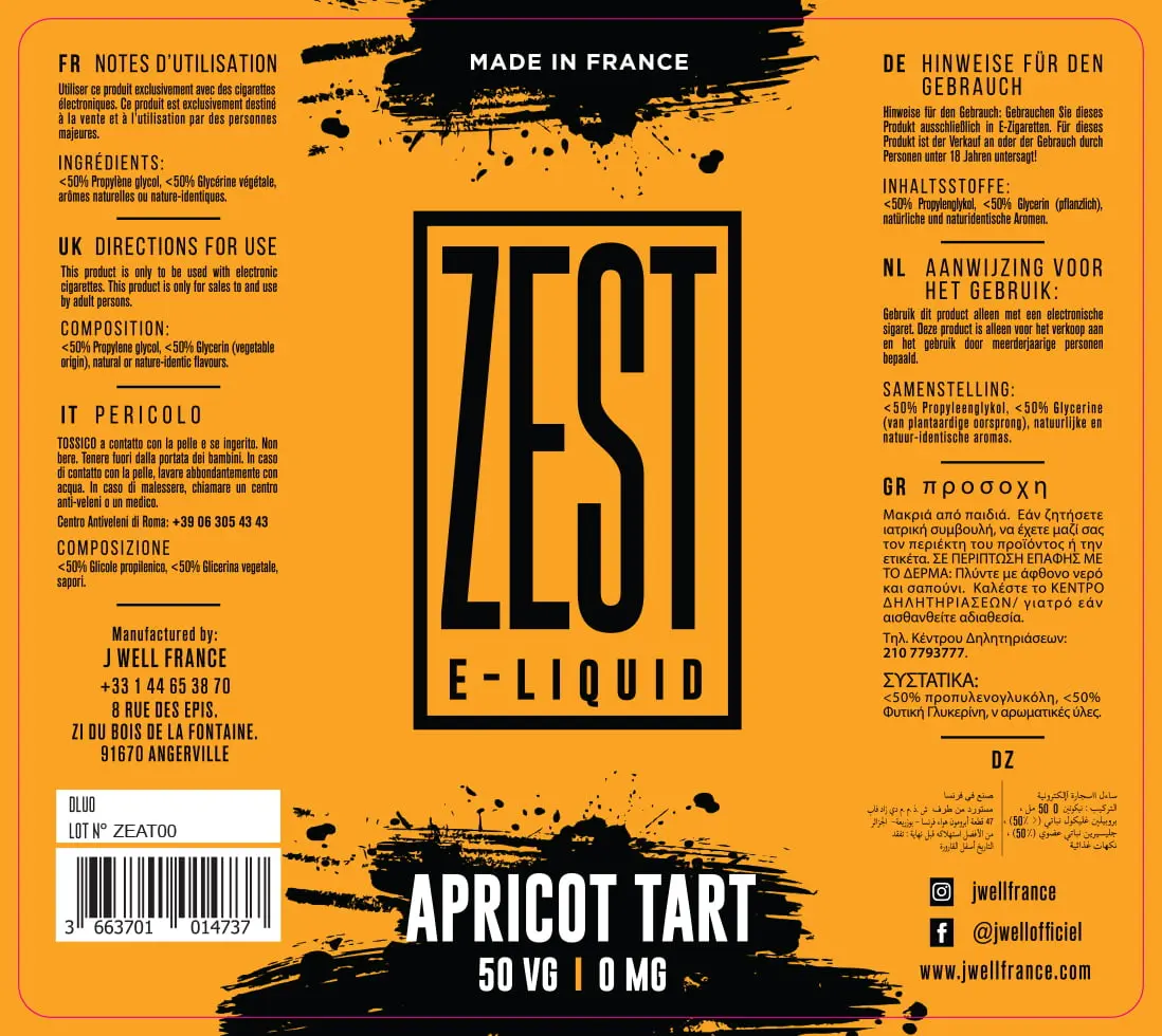 80X90 50ML ZEST APRICOT-TART VB ETX